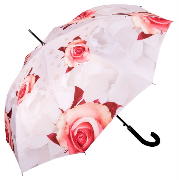 Regenschirm Auf-Automatik Rosen, creme