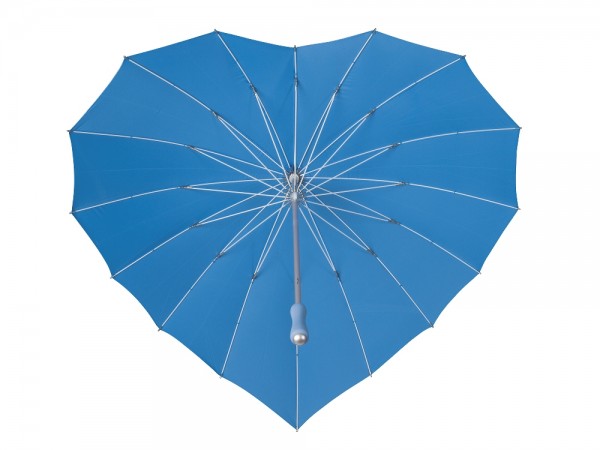 Regenschirm Sonnenschirm Hochzeitsschirm Herz blau