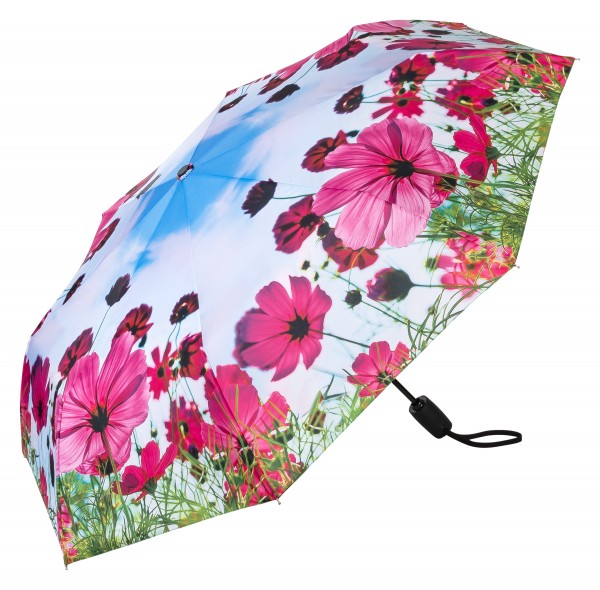 Folding Pocket Umbrella Automatic Telescopic Flower meadow