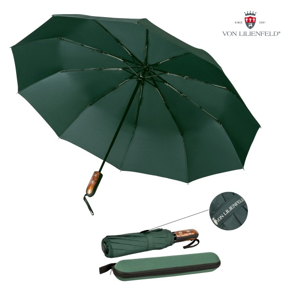 Folding pocket umbrella auto-open-close Clark green