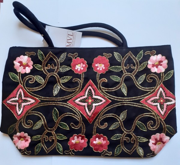 Handbag black velor