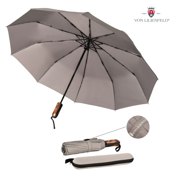 Folding pocket umbrella auto-open-close Clark grey