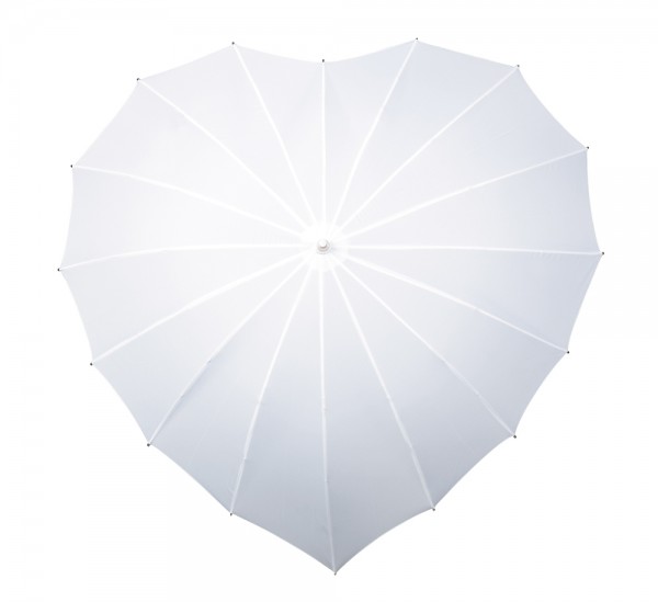 Regenschirm Sonnenschirm Hochzeitsschirm Herz weiß