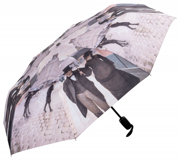 Folding Pocket Umbrella Automatic Telescopic Gustave Caillebotte: Rainy Paris