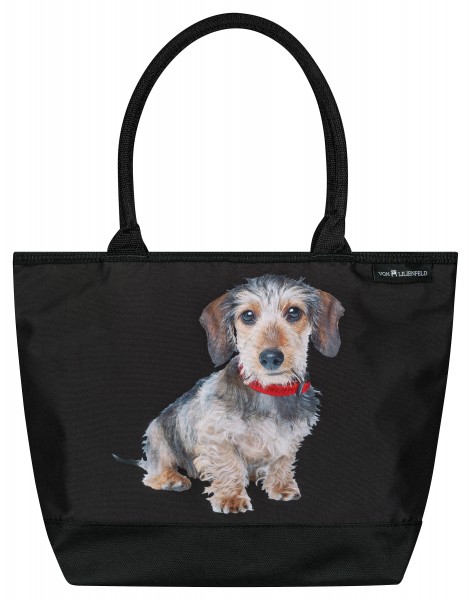 Tasche Shopper bedruckt Hund Rauhaardackel