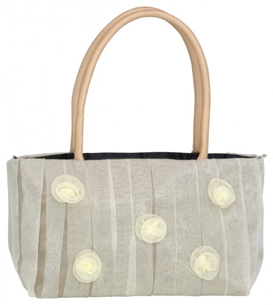 Abendhandtasche Handtasche Organza creme