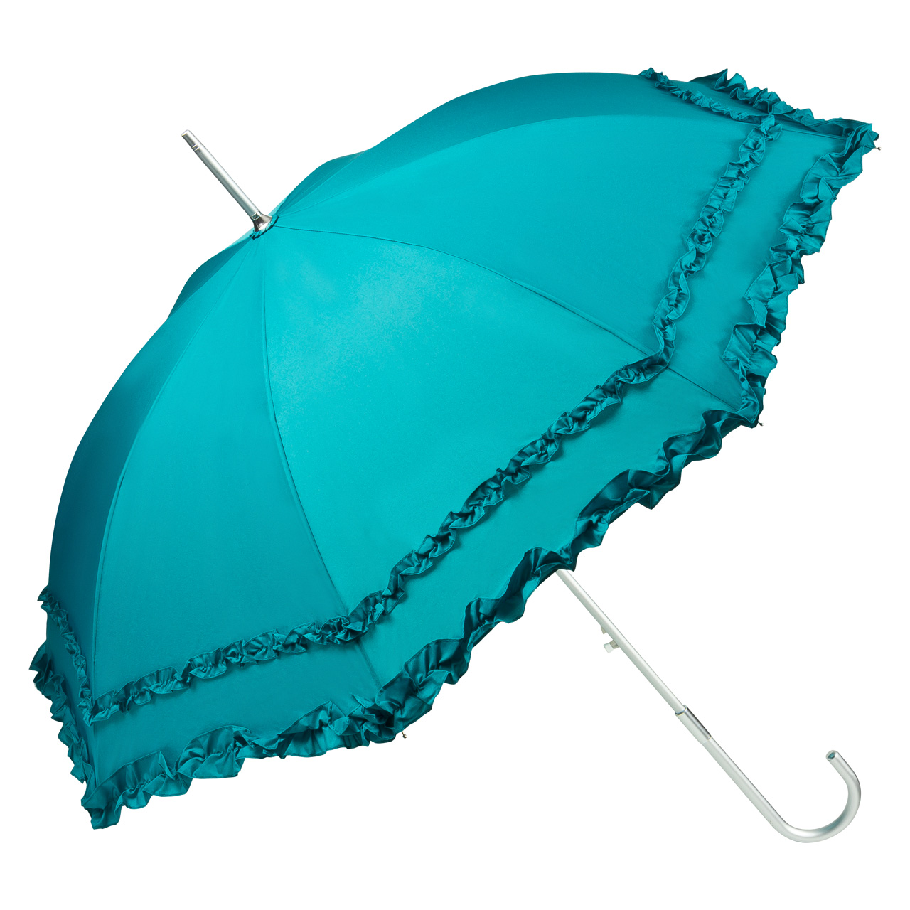 Regenschirm Sonnenschirm Automatikschirm Mary, smaragdgrün, Schirme mit  Rüschen, REGENSCHIRME