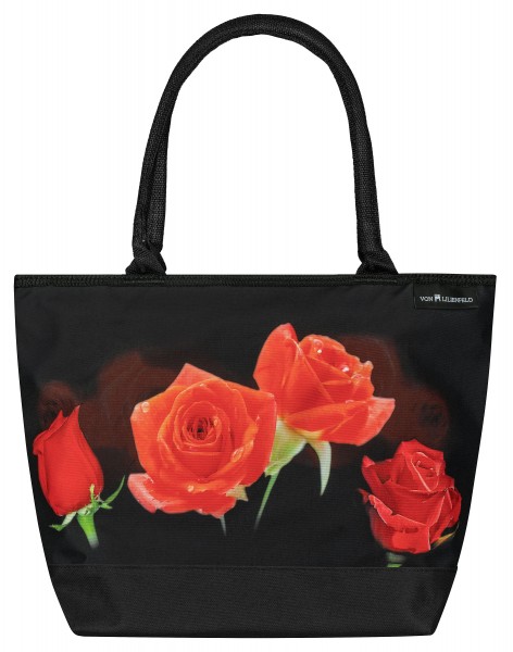 Tasche Shopper Motiv Blumen Rosenbouquet