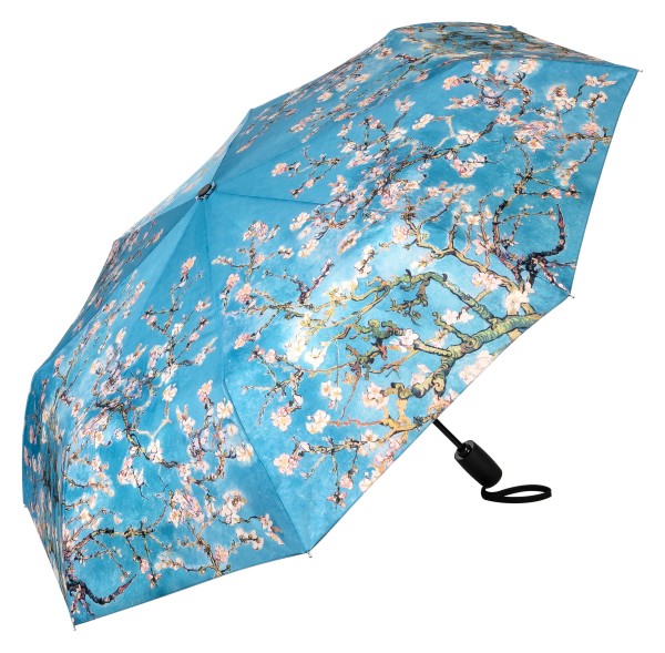Folding pocket umbrella auto-open-close telescopic Vincent van Gogh Almond Blossom
