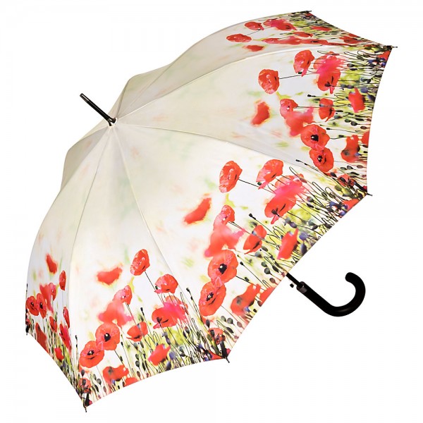 Regenschirm Blumenmotiv Automatik Mohnblumen