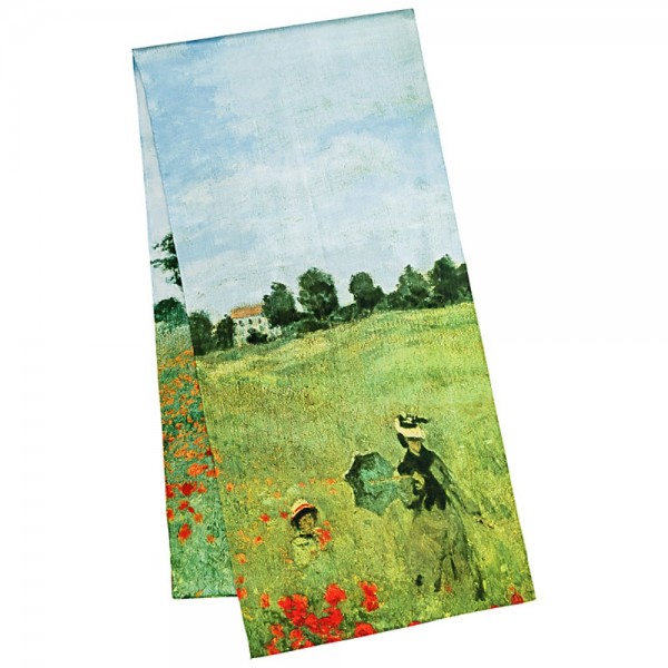 Der Garten VON LILIENFELD Seidenschal Damen Satin lang Motiv Kunst Claude Monet
