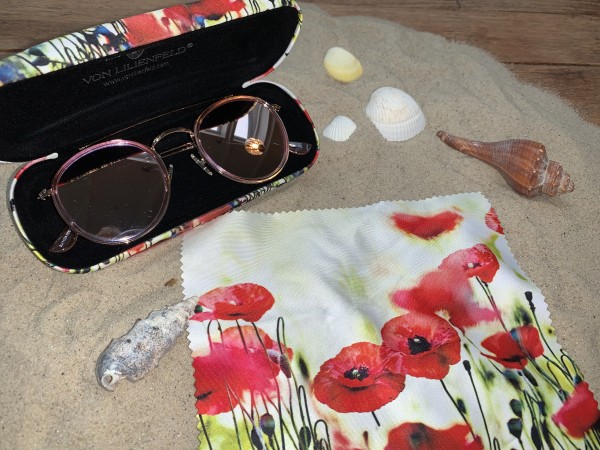 GOTRUST 2x Brillenetui Floral Damen - Hartschalen Etui Mit Reinigungstuch