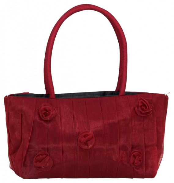Abendhandtasche Handtasche Organza rot