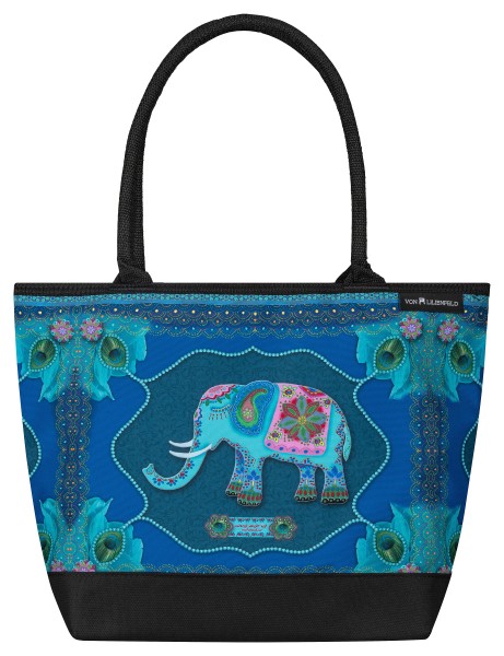 Tote Bag Shopping Art Eva Maria Nitsche: Blue Elephant
