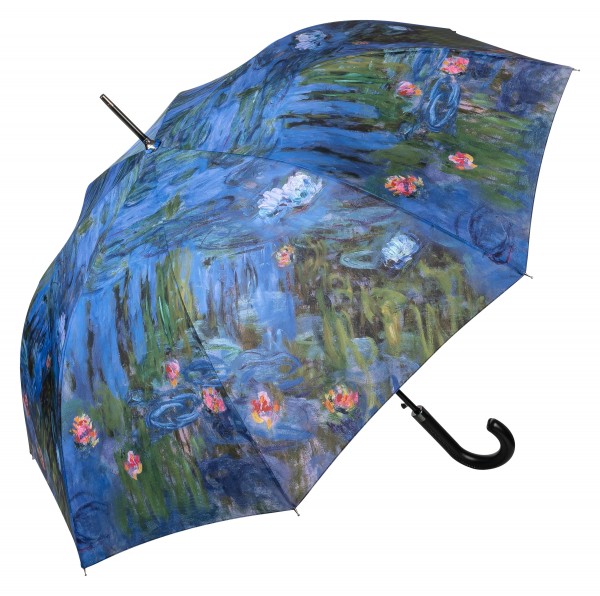 Regenschirm Automatik Kunst Claude Monet: Seerosen blau