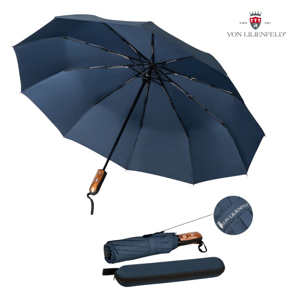 Folding pocket umbrella auto-open-close Clark blue