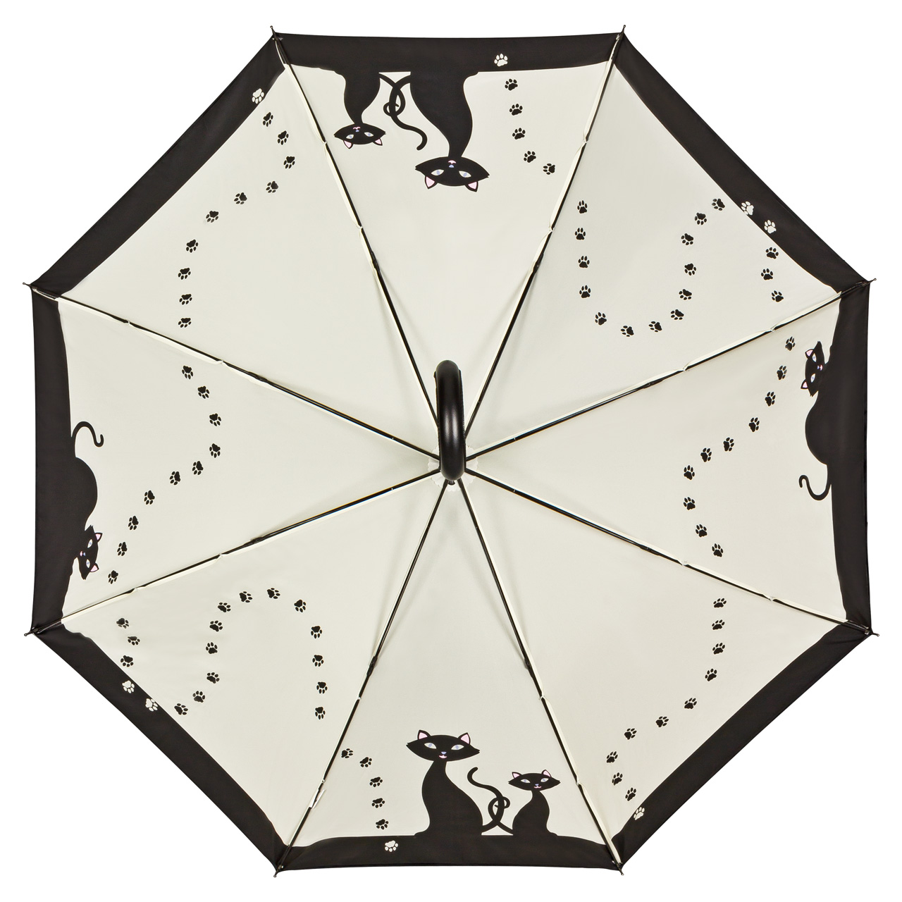 Regenschirm Automatik Stockschirm mit Motiv doppelt bespannt schwarze Katzen