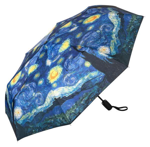 Folding pocket umbrella auto-open-close telescopic Vincent van Gogh Sternennacht